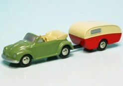 Schuco Piccolo VW Käfer Cabriolet Mit Wohnwagen