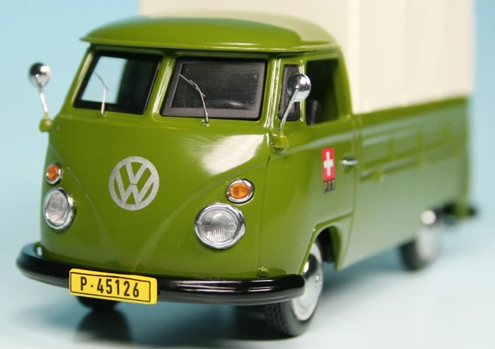 Schuco VW T1 Bulli Pritsche/Plane "PTT Schweizer Post Störungsdienst" 3 Schuco VW T1 Bulli Pritsche/Plane "PTT Schweizer Post Störungsdienst" – Bild 3