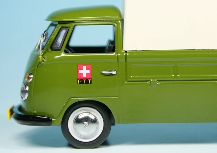 Schuco VW T1 Bulli Pritsche/Plane "PTT Schweizer Post Störungsdienst" 4 Schuco VW T1 Bulli Pritsche/Plane "PTT Schweizer Post Störungsdienst" – Bild 4