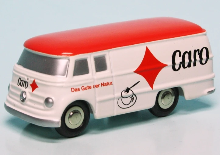 Schuco Piccolo Mercedes Benz L 319 D Kastenwagen Mit Emailleschild "Caro Kaffee" 2 Schuco Piccolo Mercedes Benz L 319 D Kastenwagen Mit Emailleschild "Caro Kaffee" – Bild 2
