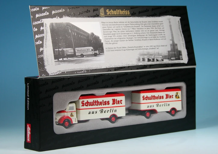 Schuco Piccolo Krupp Titan Koffer-Hängerzug "Schultheiss Bier" 6 Schuco Piccolo Krupp Titan Koffer-Hängerzug "Schultheiss Bier" – Bild 6