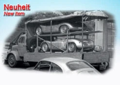 Schuco Mercedes Benz L3500 Pritsche/Plane "Porsche"