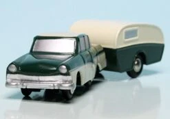 Schuco Piccolo Ford Taunus 17M Mit Wohnwagen -Schuco 450141400 Schuco Piccolo Ford Taunus 17M mit Wohnwagen z3