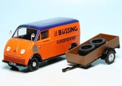 Schuco DKW Schnellaster Kastenwagen Mit Anhänger Und Ladegut "Büssing Kundendienst"
