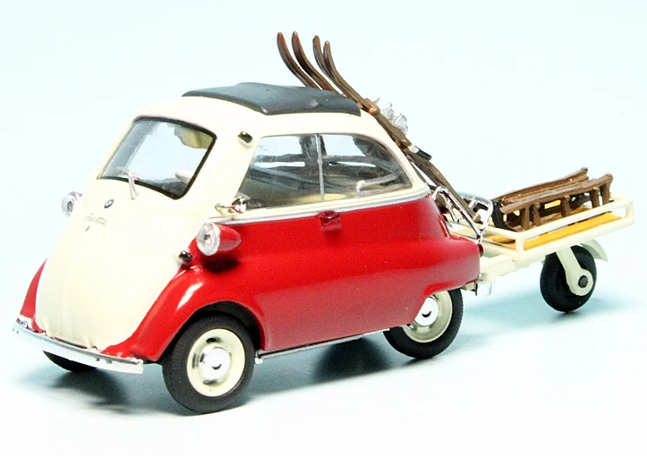 Schuco BMW Isetta 250 Export Mit Autoporter "Wintersport" 1 Schuco BMW Isetta 250 Export Mit Autoporter "Wintersport"