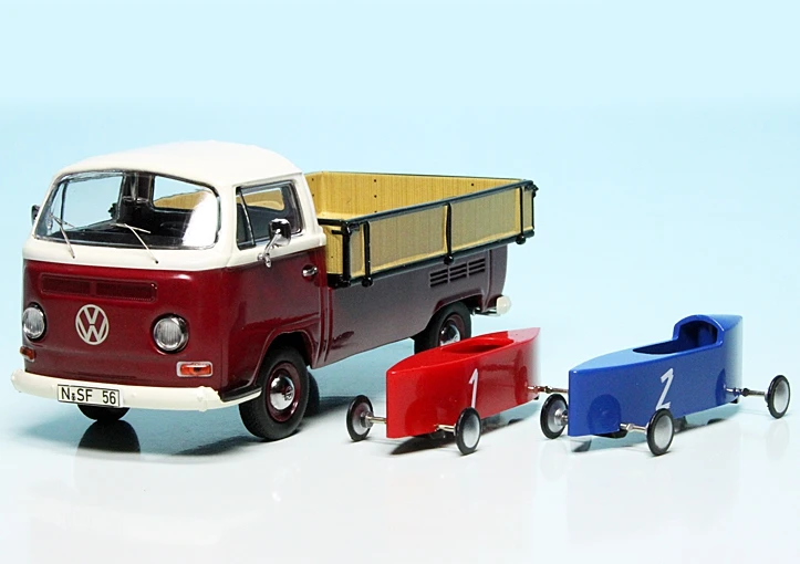 Schuco VW T2a Westfalia-Pritsche Mit Zwei Seifenkisten 3 Schuco VW T2a Westfalia-Pritsche Mit Zwei Seifenkisten – Bild 3