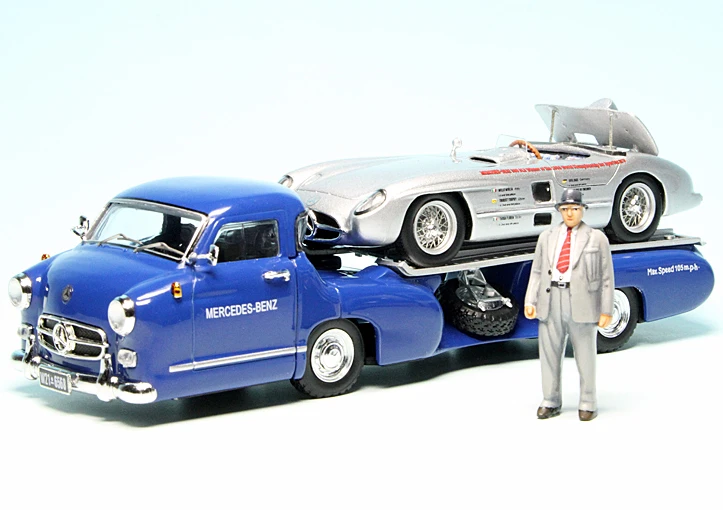 Schuco Mercedes Benz Stromlinien-Renntransporter Mit 300SLR "Mercedes Benz" 1 Schuco Mercedes Benz Stromlinien-Renntransporter Mit 300SLR "Mercedes Benz"