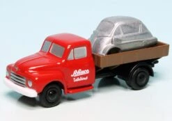 Schuco Piccolo Opel Blitz 1,75t Pritschen-LKW Mit BMW Isetta 250 Karosserie "Schuco Teiledienst"