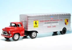 Schuco GMC Fruehauf Renntransporter "John Edgar Enterprises Porsche-Ferrari"