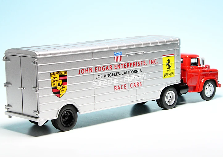 Schuco GMC Fruehauf Renntransporter "John Edgar Enterprises Porsche-Ferrari" 2 Schuco GMC Fruehauf Renntransporter "John Edgar Enterprises Porsche-Ferrari" – Bild 2