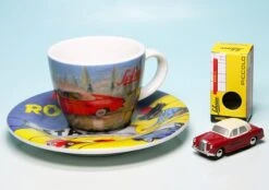 Schuco Piccolo Mercedes Benz 180 Ponton Mit Espresso-Tasse "Schuco Rollfix"
