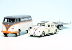 Schuco VW T1 Bulli Kastenwagen (1963) Mit Anhänger Und VW Käfer Lowrider "Aircooled Boxer Service - Herbie" -Schuco 452033400 schuco vw t1 bulli kastenwagen 1963 mit anhaenger und vw kaefer lowrider aircooled boxer service herbie 2
