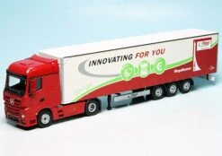 Schuco Mercedes Benz Actros (2011) Gardinenplanen-Sattelzug "Fliegl MegaRunner"