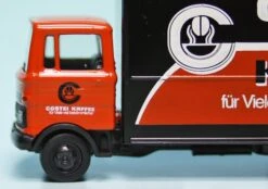 Schuco Mercedes Benz LP 608 Koffer-LKW "Costei Kaffee" -Schuco 452237400 Schuco Mercedes Benz LP 608 Koffer LKW Costei Kaffee z4