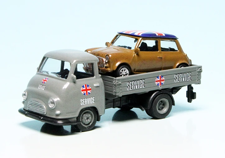 Schuco Hanomag Kurier Pritschenwagen Mit Mini Cooper "Mini-Service" 1 Schuco Hanomag Kurier Pritschenwagen Mit Mini Cooper "Mini-Service"