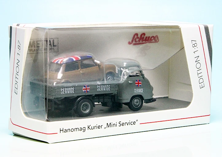 Schuco Hanomag Kurier Pritschenwagen Mit Mini Cooper "Mini-Service" 7 Schuco Hanomag Kurier Pritschenwagen Mit Mini Cooper "Mini-Service" – Bild 7