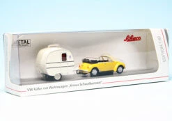Schuco VW Käfer Cabriolet Mit Knaus Schwalbennest Wohnwagen -Schuco 452651300 schuco vw kaefer cabriolet mit knaus schwalbennest wohnwagen 5