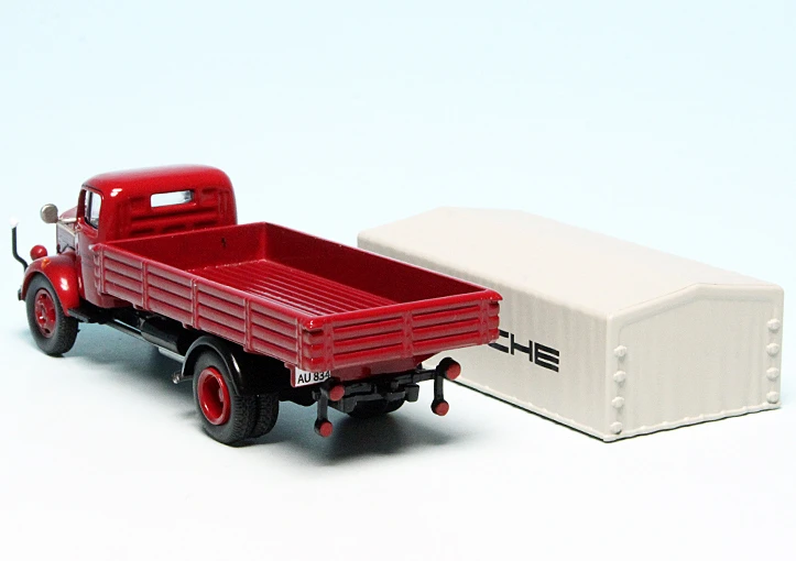 Schuco Mercedes Benz L3500 Pritsche/Plane "Porsche" 5 Schuco Mercedes Benz L3500 Pritsche/Plane "Porsche" – Bild 5