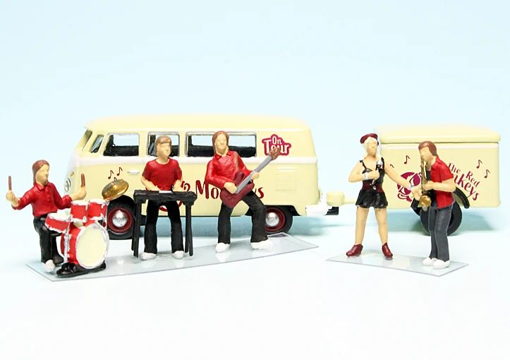 Schuco VW T1 Bulli Tour-Bus Mit Anhänger "The Red Monkeys" 6 Schuco VW T1 Bulli Tour-Bus Mit Anhänger "The Red Monkeys" – Bild 6