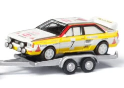 Schuco VW T3a Kastenwagen Mit PKW-Anhänger Und Audi Sport Quattro A2 "HB Audi Team" -Schuco 452678100 schuco vw t3a kastenwagen mit pkwanhaenger und audi sport quattro a2 hb audi team 2