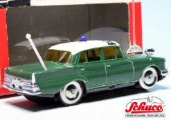 Schuco Mirakocar 1001/1P (355101) / Mercedes Benz 220SE Heckflosse "Polizei" -Schuco mmg0301 schuco mirakocar 10011p 355101 mercedes benz 220se heckflosse polizei 1